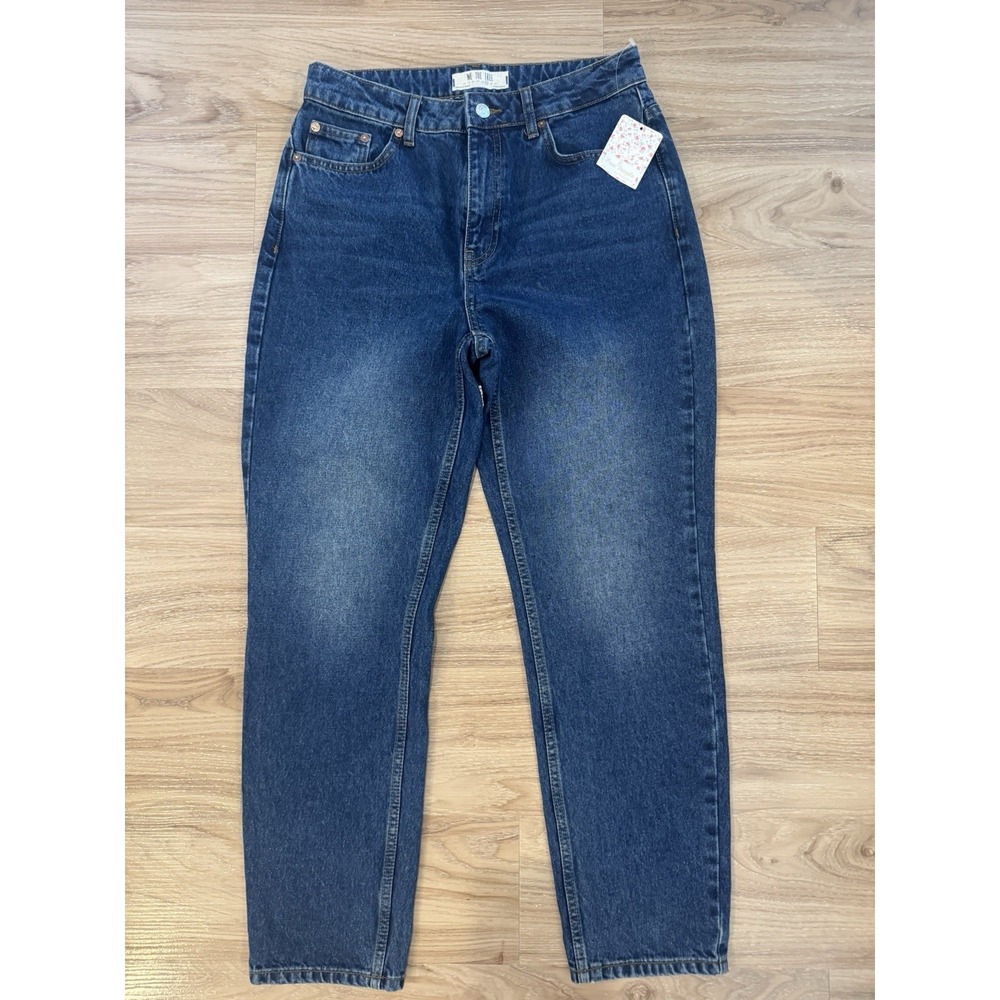 Free People High-Rise Dark Blue Mom Jeans